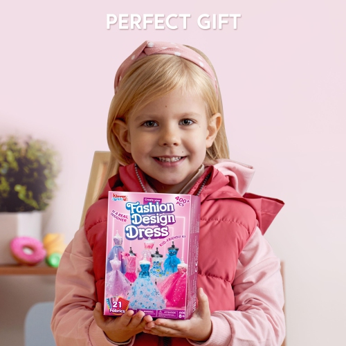 Klever Kits 400+PCS Fashion Design Crafts for Kids Art and Crafts Toy DIY Sewing Crafts with 3 Mannequins for Girls Ag..