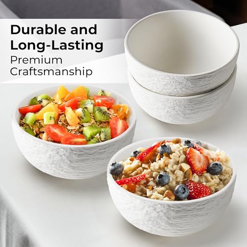 MIAMIO - Ceramic Bowl Set of 4/750 ml Large Serving Bowls for Cereal, Salad, Pasta, Fruit, and Soup - Oasis Collection