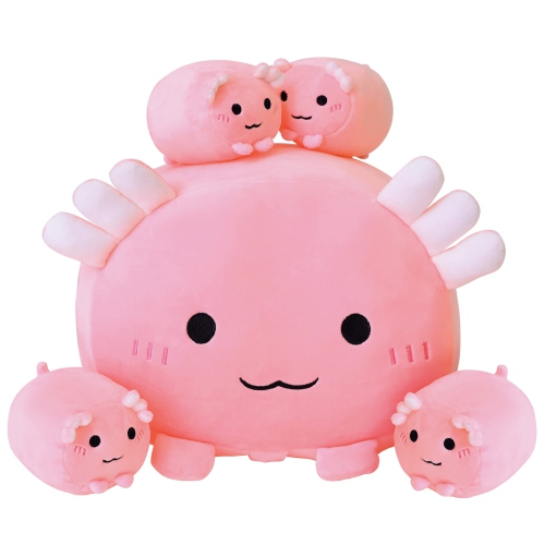 SQEQE Axolotl Plush Axolotl Stuffed Animal with 4 Babies in Her Tummy, Soft Cotton Plushies Animal Pillow Gifts for Ki..