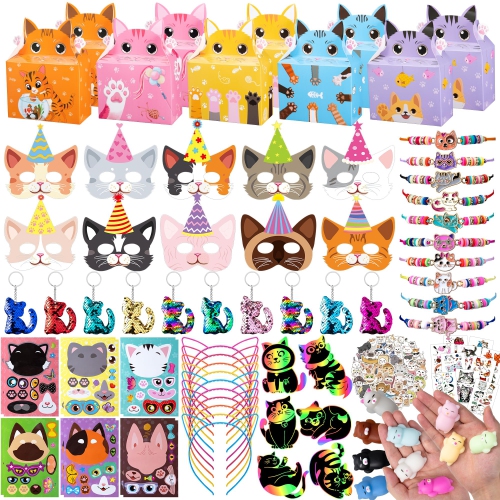 DMIGHT  Cat Party Favors for Kids, Cat Themed Birthday Party Supplies Toys Goodie Bag Stuffers Fillers