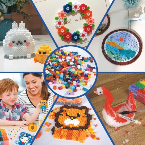 Tcthbc FuseBeads Kit 10,000pcs Melty Beads in 48 Colors, 5mm Compatible Perler Beads and Hama Beads 2 Boxes