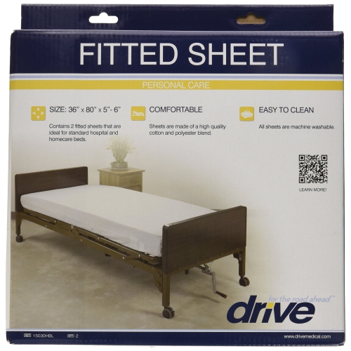Drive Medical 15030HBL Hospital Bed Sheet Set, White