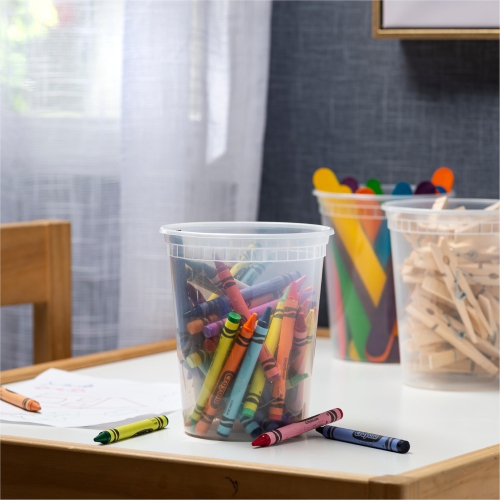 [48 Sets -32 oz.] Plastic Deli Food Storage Containers with Airtight Lids - Soup Containers with Lids