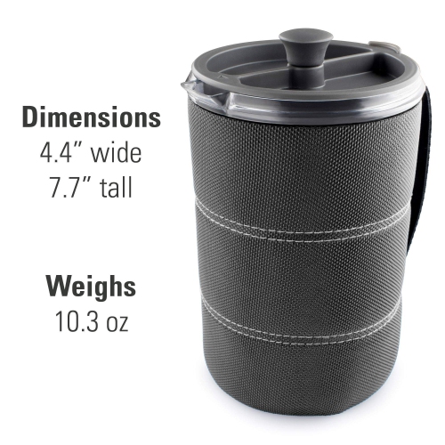 GSI Outdoors, 30 Fl Oz JavaPress, French Press Coffee Maker for Camping and Travel, Graphite