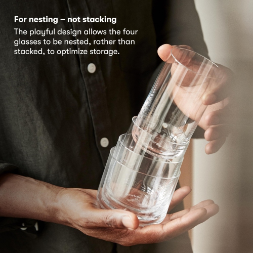 Verres gigognes Aarke, 4 x 290&nbsp;ml, verre cristal, lavables au lave-vaisselle