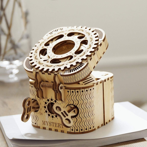 ROKR 3D Wooden Puzzle Mechanical Treasure Box Model DIY Brain Teaser Projects for Adult Kid Age 14+