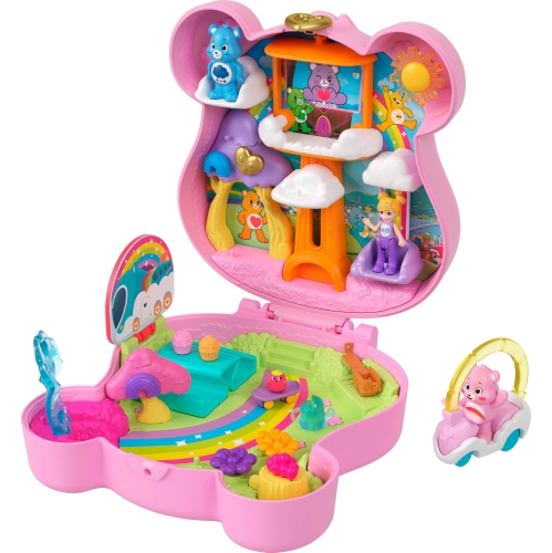 Polly Pocket x Care Bears Dolls & Playset with Toy Car and Themed Accessories, Travel Toy, Partnership Compact