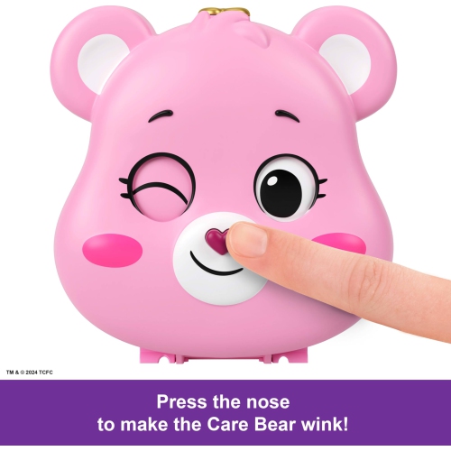 Polly Pocket x Care Bears Dolls & Playset with Toy Car and Themed Accessories, Travel Toy, Partnership Compact