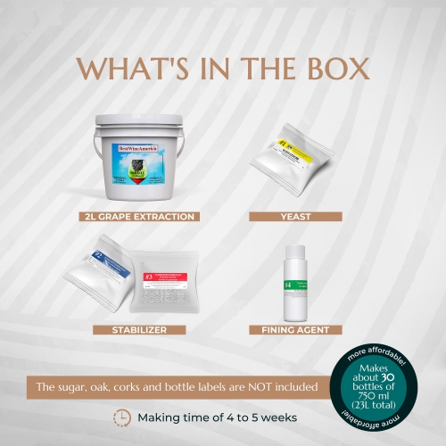 BestwineAmerica Miracle Grape Extraction – White Style Wine Making Kit – 2L Wine Kit Makes 23L of Wine - Pinot Gri..