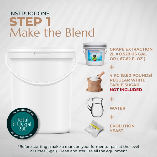 BestwineAmerica Miracle Grape Extraction – White Style Wine Making Kit – 2L Wine Kit Makes 23L of Wine - Pinot Gri..