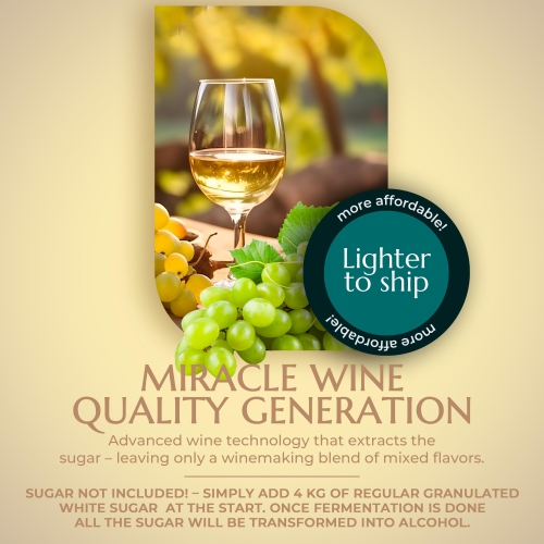 BestwineAmerica Miracle Grape Extraction – White Style Wine Making Kit – 2L Wine Kit Makes 23L of Wine - Pinot Gri..