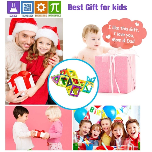 Magnetic Blocks,110 PCS Magnetic Tiles for Boys and Girls, Magnetic Building Blocks Set Educational Toys for Kids