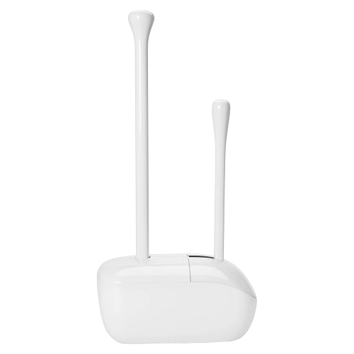 OXO Good Grips Hideaway Toilet Brush and Plunger Combination Set, White