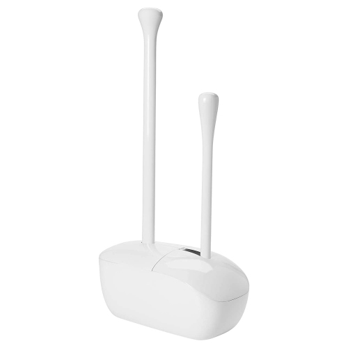 OXO Good Grips Hideaway Toilet Brush and Plunger Combination Set, White