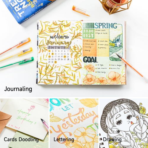 Shuttle Art – Ensemble de 240 stylos à gel scintillant, ensemble de stylos à gel scintillant 120 couleurs avec 120 recharges pour livres à colorier