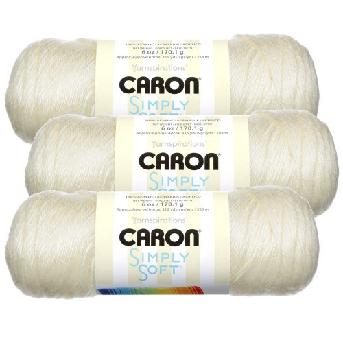SPINRITE  Caron Simply Soft Solids Yarn-Off In White