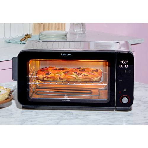 Four grille-pain avec friture à l'air 10-en-1 InstantHeat d'Instant Pot - Acier inoxydable/Noir