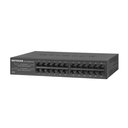 Remis à neuf – Commutateur non géré Ethernet GS324 de NETGEAR | Gigabit 24 ports | Plug and Play | Montage sur bâti