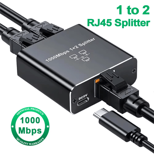 Répartiteur RJ45 1 à 2 - Ethernet Gigabit 1000&nbsp;Mo/s