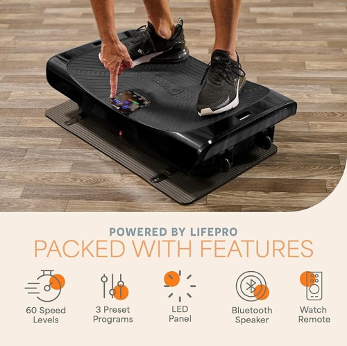 Lifepro Rumblex Pro 4D Vibration Plate Exercise Machine – Whole Body Vibrating Platform for Recovery, Weight Loss & Strength Training with Triple