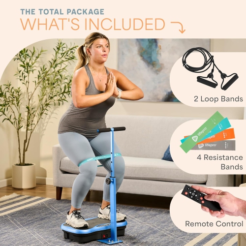 Lifepro TrimLite Vibration Plate Exercise Machine with Handlebars – Whole Body Vibrating Platform for Weight Loss,Lymphatic Drainage & Recovery-99