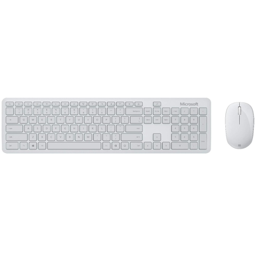 Ensemble clavier et souris Bluetooth de Microsoft, confortable, mince, portatif, souris et clavier sans fil avec Bluetooth - Glacier (QHG-00032)