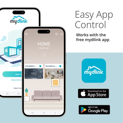 D-Link DCS-6501LH 2K 360 Degree Pan & Tilt Wi-Fi 6 Camera Full 1296p HD Resolution