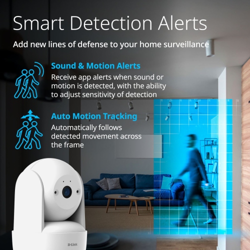 D-Link DCS-6501LH 2K 360 Degree Pan & Tilt Wi-Fi 6 Camera Full 1296p HD Resolution