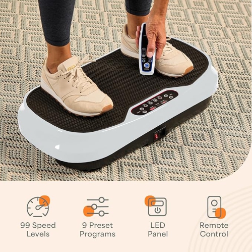 Lifepro Waver Mini Vibration Plate Exercise Machine – Whole Body Vibrating Platform for Weight Loss, Muscle Toning & Lymphatic Drainage – 99 Speeds,