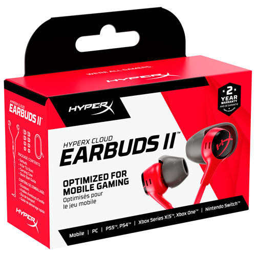 Hyperx Cloud II In-Ear Gaming Earbuds with Microphone - Red