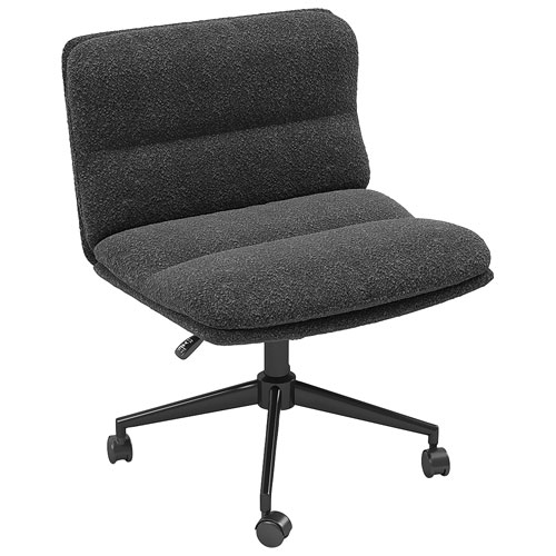 Brassex Aimie Mid-Back Polyester Executive Chair - Black