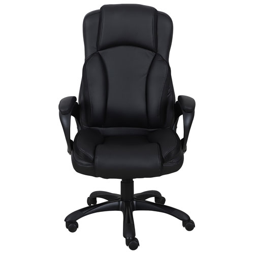 Brassex James Ergonomic High-Back Fabric Office Chair - Black