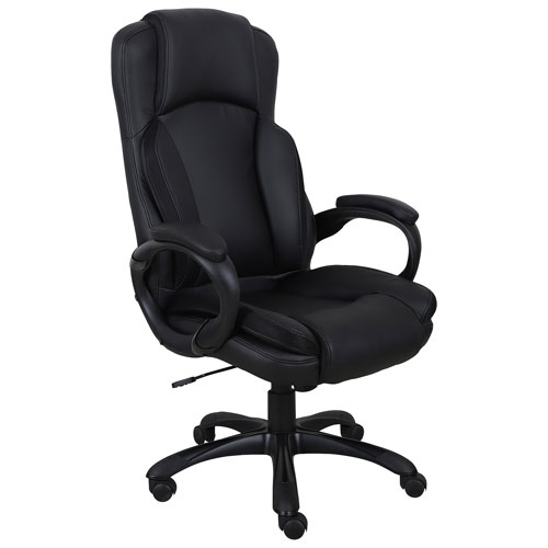 Brassex James Ergonomic High-Back Fabric Office Chair - Black
