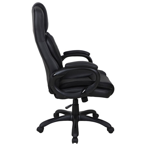 Brassex James Ergonomic High-Back Fabric Office Chair - Black