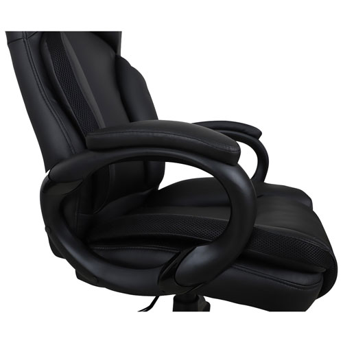 Brassex James Ergonomic High-Back Fabric Office Chair - Black