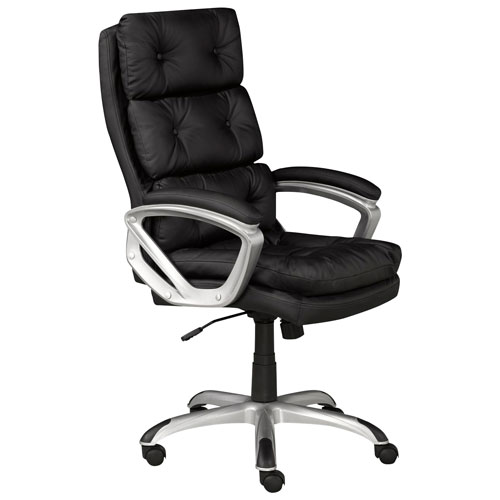 Brassex Elita Ergonomic High-Back Fabric Office Chair - Black