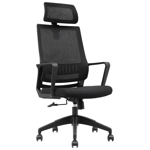 Brassex Jackson High-Back Fabric Office Chair - Black