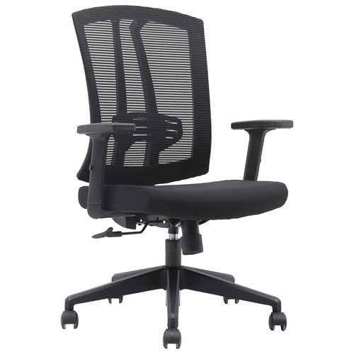 Fauteuil de bureau ergonomique à dossier haut en tissu Milo de Brassex - Noir
