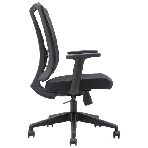 Fauteuil de bureau ergonomique à dossier haut en tissu Milo de Brassex - Noir