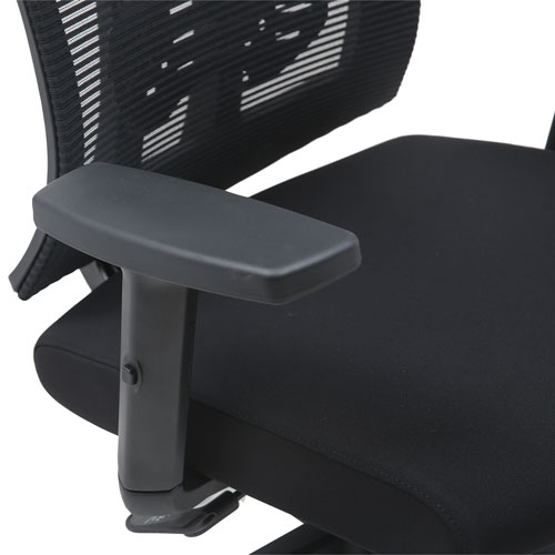 Fauteuil de bureau ergonomique à dossier haut en tissu Milo de Brassex - Noir
