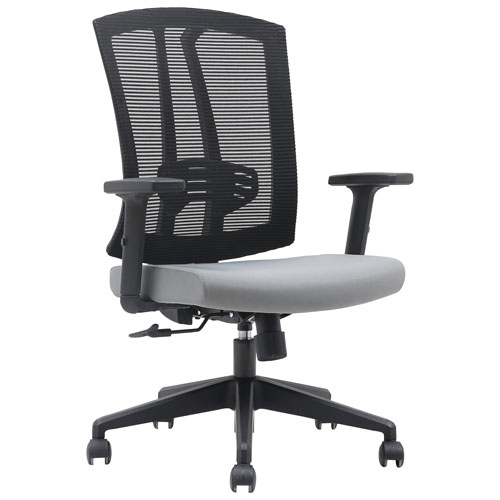 Fauteuil de bureau ergonomique à dossier haut en tissu Milo de Brassex - Gris