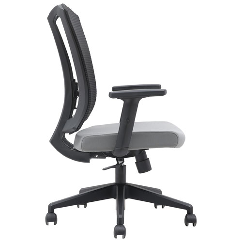 Fauteuil de bureau ergonomique à dossier haut en tissu Milo de Brassex - Gris