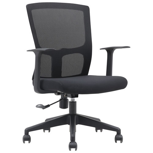 Brassex Hudson High-Back Fabric Office Chair - Black