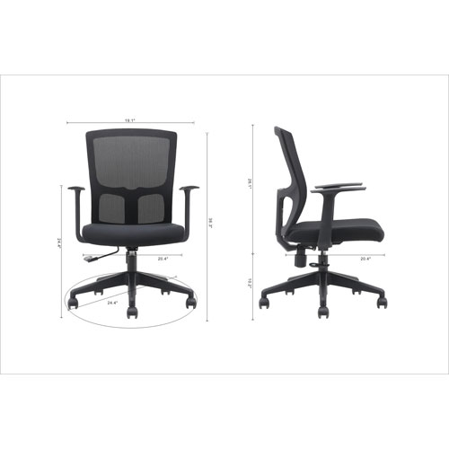 Brassex Hudson High-Back Fabric Office Chair - Black