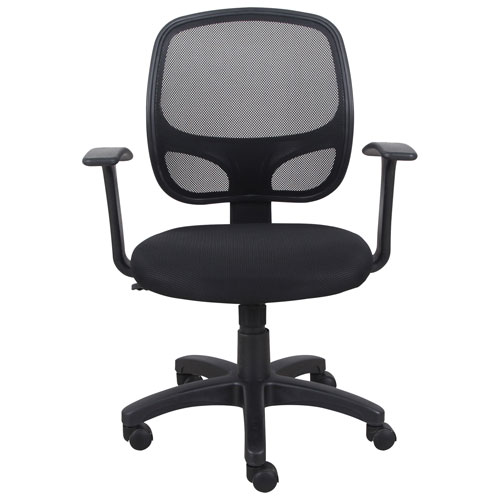 Brassex Samie Ergonomic High-Back Fabric Office Chair - Black