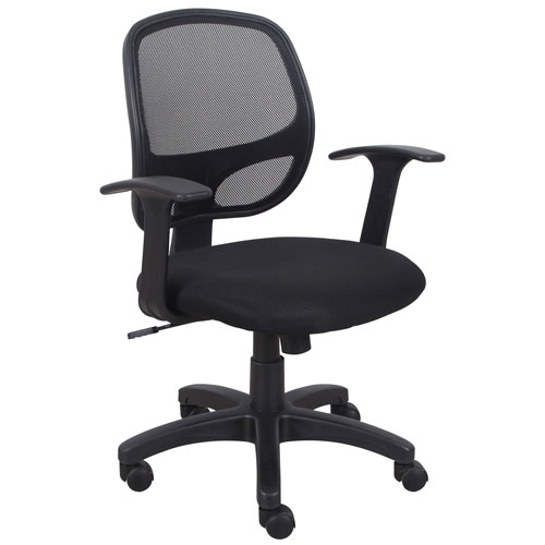 Brassex Samie Ergonomic High-Back Fabric Office Chair - Black