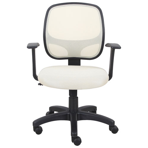Brassex Eliza Ergonomic High-Back Fabric Office Chair - Beige