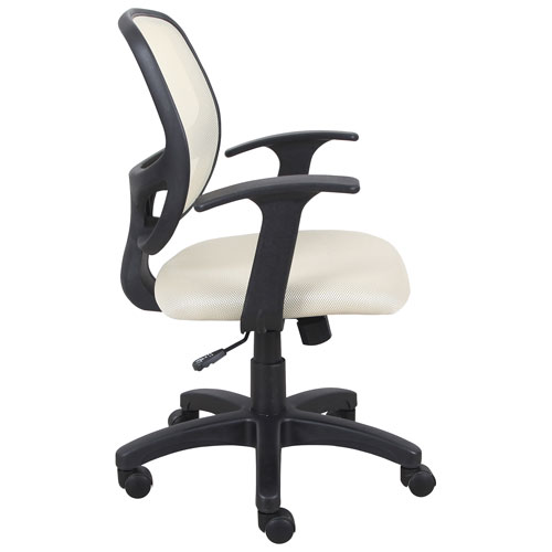 Brassex Eliza Ergonomic High-Back Fabric Office Chair - Beige