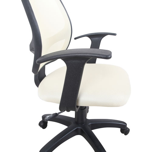 Brassex Eliza Ergonomic High-Back Fabric Office Chair - Beige