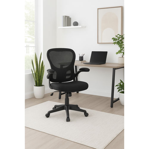 Brassex Riley Ergonomic High-Back Fabric Office Chair - Black